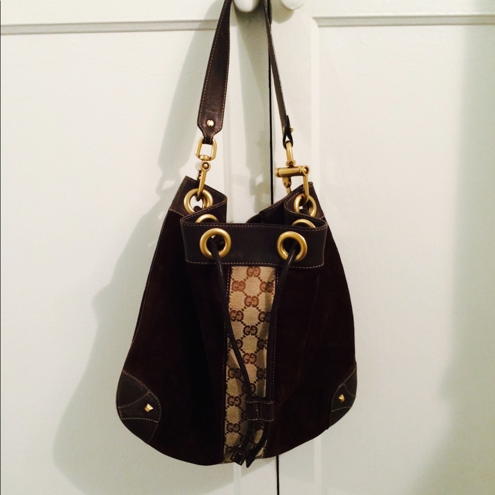 Gucci Brown Suede Satchel